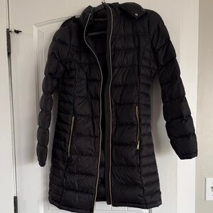Black Hooded Puffer Jacket